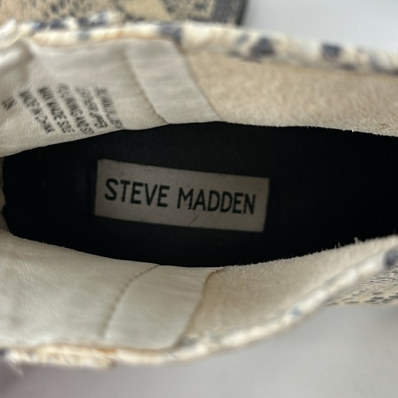 Steve Madden Jillian Leather Snakeskin Heeled Ankle Boots Size 8 - Picture 10 of 12